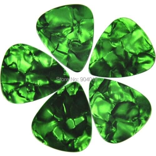 Lots of 100 pcs New Thin 0.46mm Guitar Picks No Print Pearl Green Celluloid