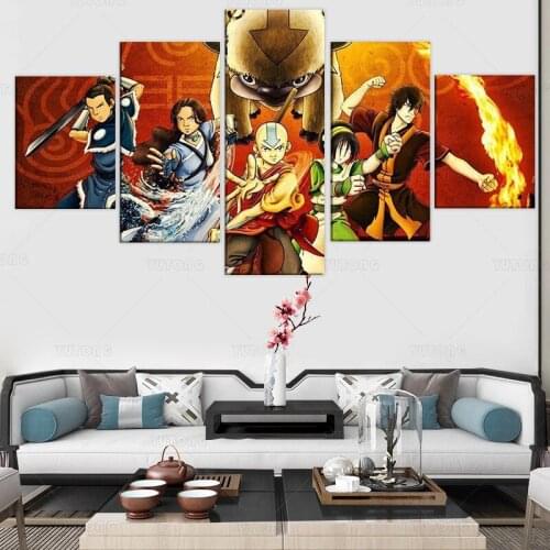 Modular Pictures 5 panel Avatar the Last Airbender Canvas painting Japan poster and Prints wall art for living room home decor
