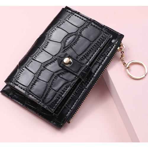 2021 New Fashion Womens Wallet Short Card Holder Small Ladies Wallet Keychain Female Hasp Mini Clutch Thin Coin Purse