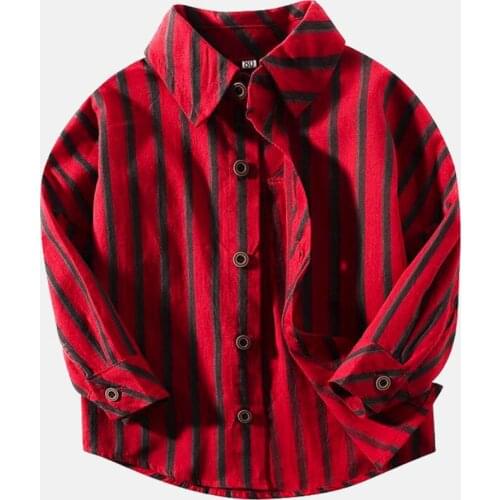 New Baby Boys Shirt Fashion Striped Kids Long Sleeve Shirts Childrens Cotton Clothes Toddler Boy Girls Blouses And Shirts Tops