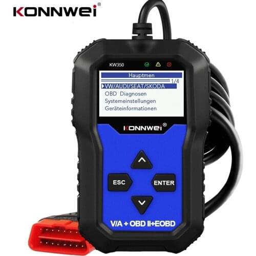 KONNWEI KW350 OBD2 Scanner Diagnostic Code Reader for Car VAG VW Audi ABS Airbag Reset Oil Service Light EPB Diagnostic Tools