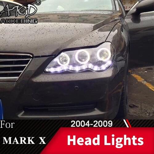Head Lamp For Car Toyota Mark X 2004-2009 Reiz Headlights Fog Lights Day Running Light DRL H7 LED Bi Xenon Bulb Car Accessory
