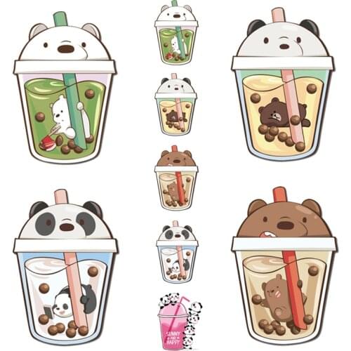 Iron on transfer for clothing easy printed vinyl transfer ironing stickers on clothes watermelon milk bear panda patch applique