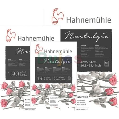 Hahnemvhle Nostalgie Professional Sketch Book,50 Pages Drawing Book A2 A3 A4,quality Assurance,Aging Resistance,Wide Application