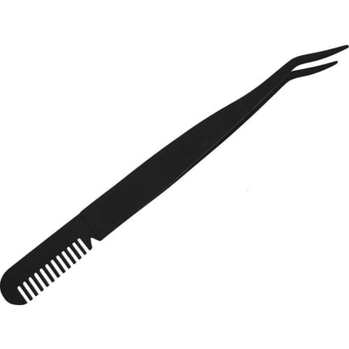 Professional Eyebrow Tweezers Steel Makeup Eyelash Tweezers Comb Brush 3D Volume Eyelash Extension Tweezer Fan Lash