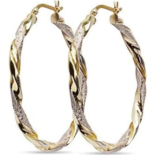 Simple Stylish Women Twist Hoop Earrings Gold Color Delicate Gifts Versatile Style Female Earring Trendy Jewelry Hot Sale