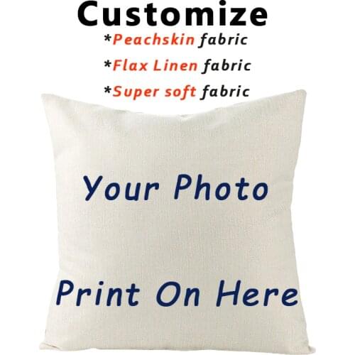 RULDGEE 2021 Picture Custom Cushion Cover Flax Linen Peachskin Pillow Case Pet Photo Design Pillowslip Gift Home Pillow Cover