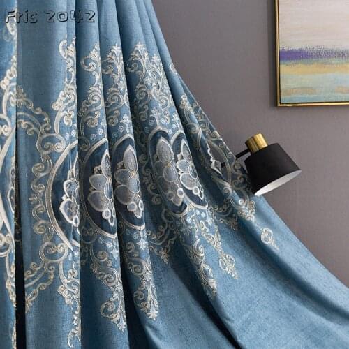 Chenille Vertical Curtain European Curtain Finished Shading Curtains for Living Dining Room Bedroom