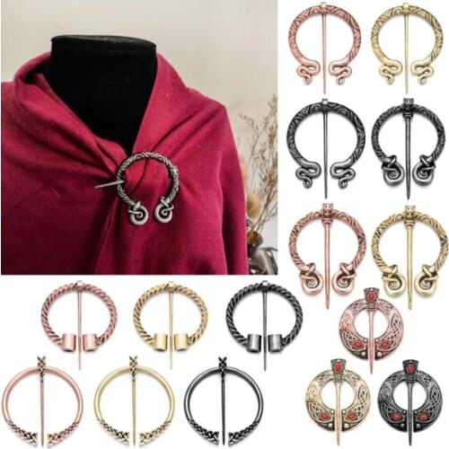 Scottish Medieval Cloak Shawl Scarf Penannular Brooches Pins for Women Men Vintage Viking Pin Clasp Buckle Brooch Badges Jewelry