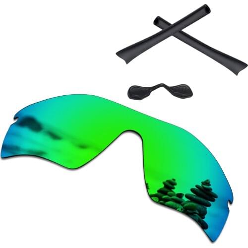 SmartVLT Emerald Green Polarized Replacement Lenses and Black Rubber Kit for Oakley Radar Path Sunglasses