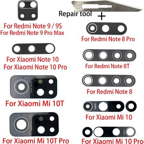 2Pcs, Back Camera Glass Lens For Xiaomi Mi Note 10 10T Pro Lite MiPocophone F1 X2 F2 Pro Redmi Note 8 Pro 9 Pro Max Note 8T 9 9S