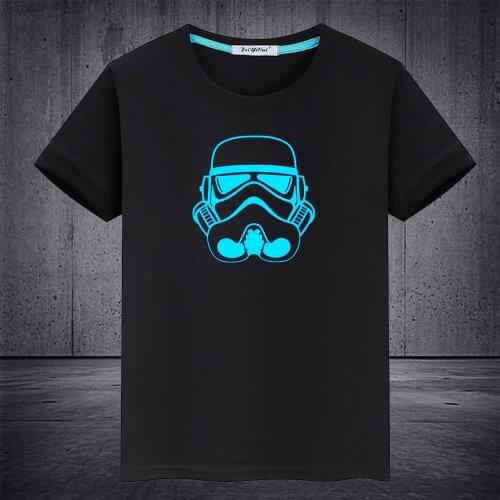 Star Wars Mandalorian Luminous Child T-Shirt Boy Girl Fluorescent Short Sleeves T shirt Family Matching Outfits Cotton Baby Tops