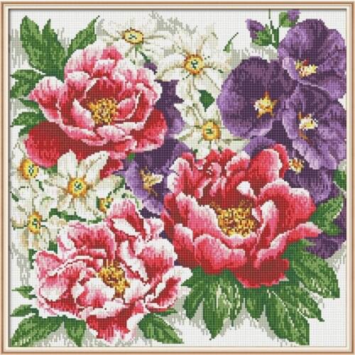 Everlasting Love A Bunch Of Vigorous Flowers Chinese 5d Diamond Painting Full Square Christmas Decorations For Home Wedding Gift