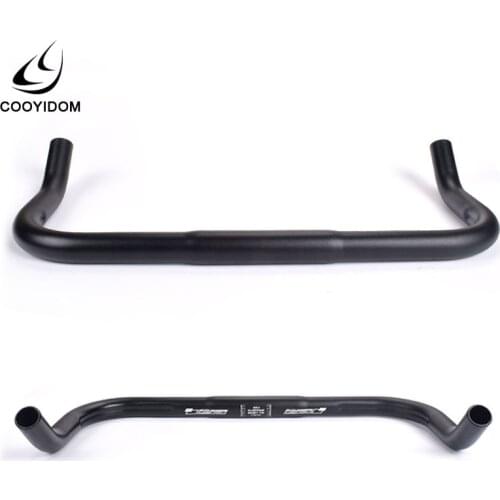 Bike Handlebar 25.4x 370mm Mountain Bicycle Bent Handlebar Road Bike Handlebar Aluminum Alloy Steering Wheel Racing Handle Bar
