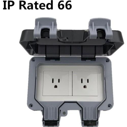 IP66 waterproof socket Electrical Socket US Standard weatherproof Outdoor Wall 15A Standard Electrical Outlet Grounded