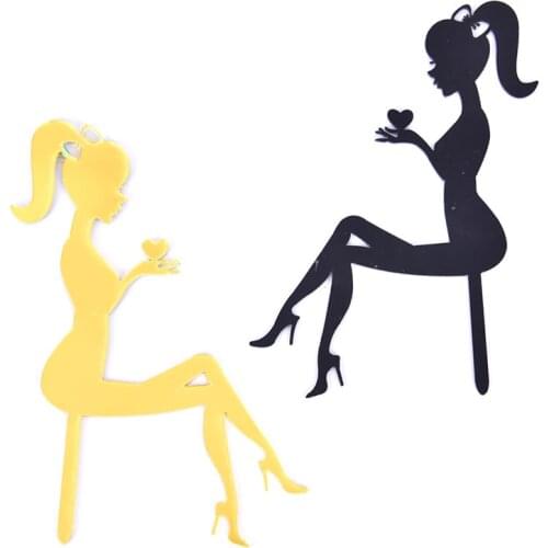 High Heels Lady Cake Topper Weddding Decoration Cupcake Topper Dessert Sign
