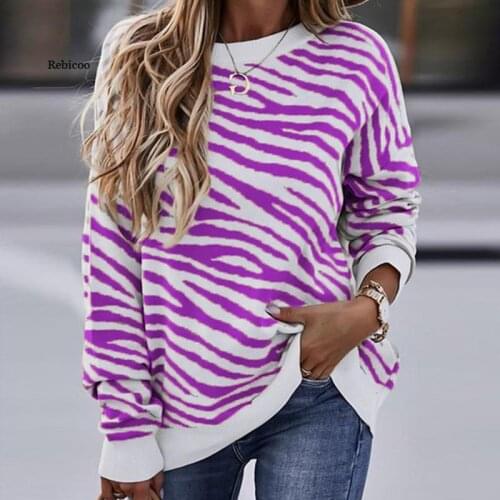 Women Fashion Striped Print Hoodies Sweatshirt Casual Spring Autumn Tie Dye Pullover Tops Elegant O Neck Long Sleeve Sweatshirts