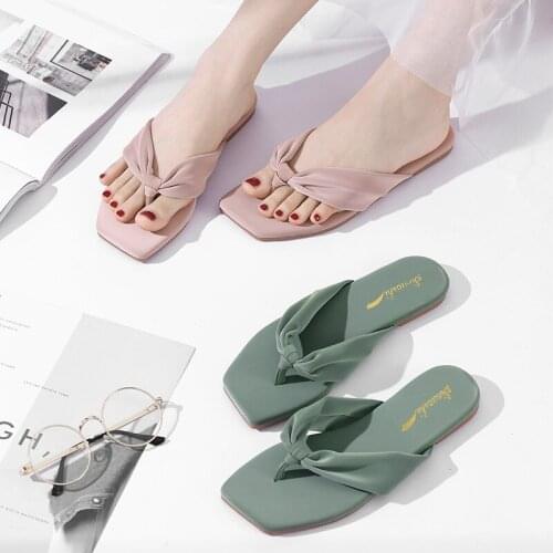 Korean Style Womens Shoes Slippers Womens Fashion Comfortable Flat Flip-flops Womens Slippers Slippers Shoes Women Wear