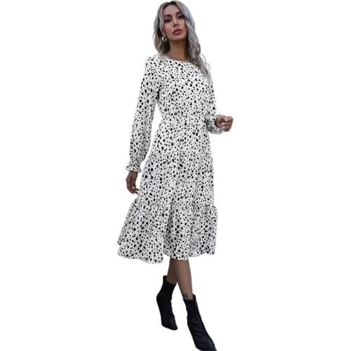Spring Women Long Sleeve sexy Leopard Print Dress 2021 Fashion Ladies Retro Elegant Streetwear Vestido