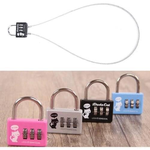 1pc 3-Digit Combination Number Lock Travel Luggage Suitcase Handbag Padlock Security Code Lock Random Color One Piece
