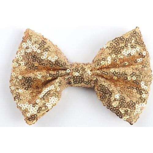 1 PC Bow Gold Silver Colorful Sequin Barrettes For Girls Hair Accessories Hair Bow With Clip HairPins Barrettes For Girl
