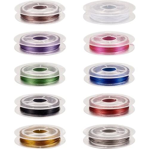 10Rolls 0.3mm Mixed Color Steel Tiger Tail Beading Wire For DIY Bracelet Necklace Jewelry Making Accessories