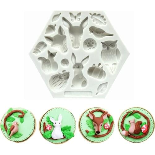 Wholesale 10 pcs/lot Squirrels Owls Silicone Mold Fondant Cake Decorating Tools Candy Chocolate Gumpaste Mold