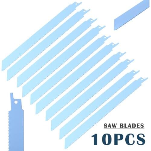 10pcs Straight Cutting Jig Saw Blade for Wood Assorted Blades Woodworking BiM Reciprocating Saw Blades