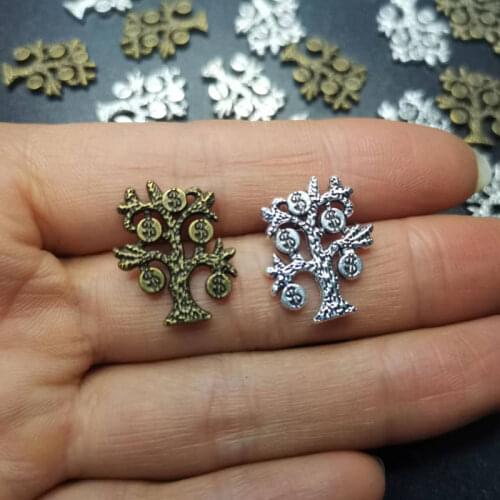 20pcs 2 Colors Plated Money Tree Charms Pendants Pachira Macrocarpa Charm For Jewelry Making Bracelet DIY Craft Charm Handmade