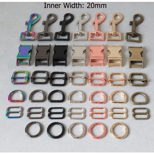 50Pcs 20mm Metal D O Ring Buckle Adjuster Hook Clasp For Paracord Bag Straps Accessory Belt Loop Pet Dog Collar Leash Hardware