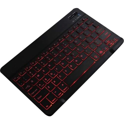 Bluetooth Keyboard with 7-Colors Backlit,Rechargeable Slim Full Size Keyboard with Number Pad for Laptop/Tablet/Smart TV