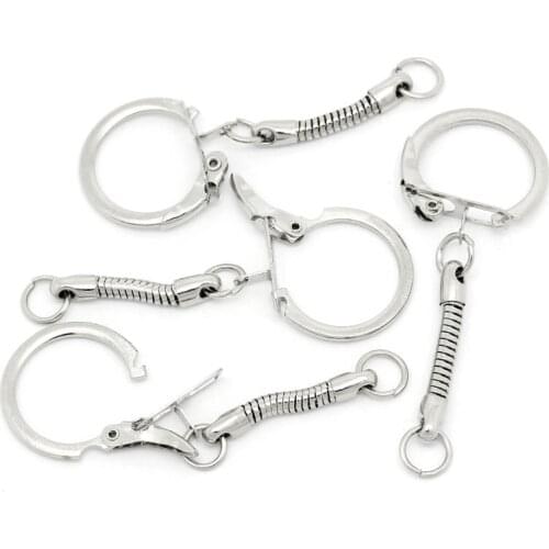 20Pcs Silver Tone Snake European Chain Key Chains & Key Rings Jewelry Findings Charms 6x2.2cm