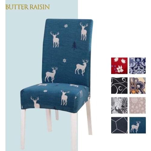 Stretch Chair Cover Printed Elastic Seat Chair Covers Office Chair Slipcovers Restaurant Banquet Hotel Home Decoration 1/4/6 Pcs