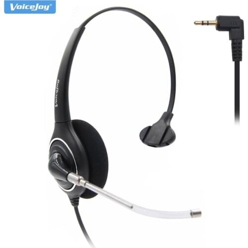 VoiceJoy Extra Ear Pad +replaceable voice tube headset 2.5mm plug headphone with QD(Quick Disconnect) cable for desk telephones