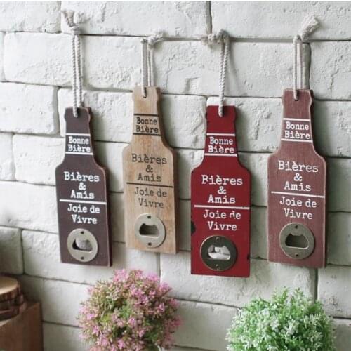 Retro Wood Beer Opener Bar Restaurant Home Bottle Shape Wall Hanging Party Supplies Party Supplies Creative Gift