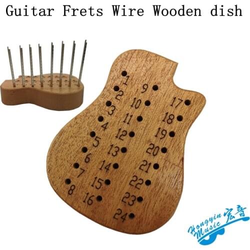 Guitar Frets wire wooden dish Solid Khaya Wood Storage Box For Paddle Tea cup mat