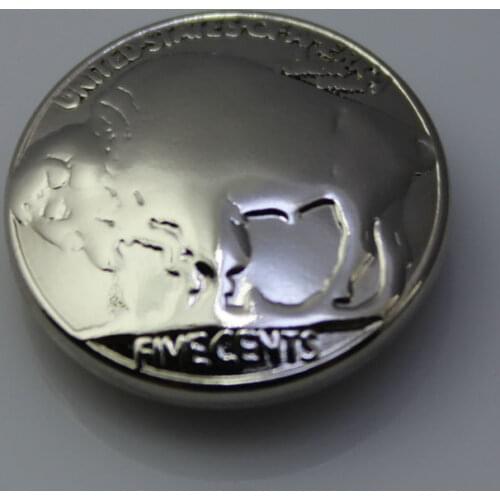 KBC02) 10pc 3/4'' Metal Concho Buffalo Head Concho Silver Leathercraft