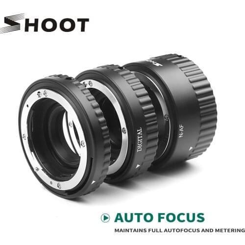 SHOOT Auto Focus Macro Extension Tube Set For Nikon AF AF-S D G and VR Lens D3200 D3300 D5000 D5200 D7100 D600 D800 D3X Camera