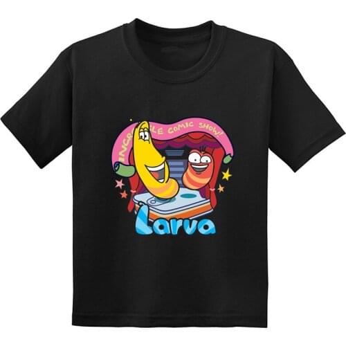 Korea Hilarious Insect Larva Graphic Cartoon Funny Kids T shirt Summer Short Sleeve Children Clothes Baby Boys Girls T-Shirts