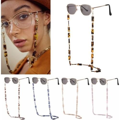 Leopard Acrylic Sunglasses Chain Tortoise Mask Holder for Women Adults Eyeglass Holder Glasses Lanyard Around Neck Eyewear Rope
