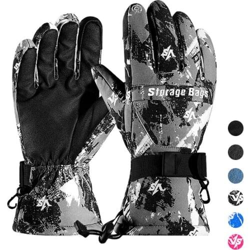 Men Women Ski Gloves Winter Outdoor Windproof Waterproof Thick Warm Fleece Snowboard Gloves Cycling Skiing Touch Screen Gloves