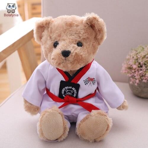 BOLAFYNIA Children Plush Toy Taekwondo bear Baby Kid Stuffed Toy for Christmas Birthday Gift