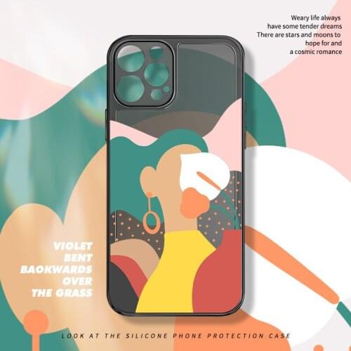 Retro cute earrings Sweet Girls Color block art Phone Case For iPhone 11 12 Pro Max Xs Max XR Xs 7 8 Plus 7Plus case Soft Cover