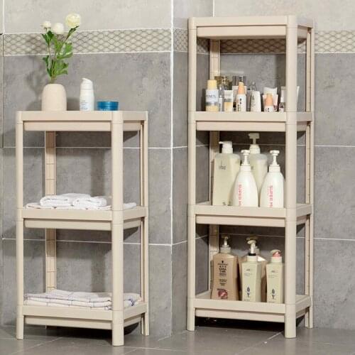 Multi-functional Floor Shelf Toilet Washroom Kitchen Storage Rack Thickened Plastic Multi-layer Toiletries Rack Shelves