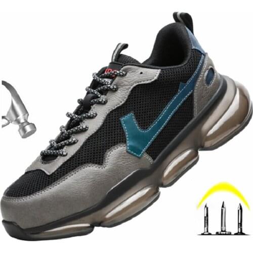 Men Work Shoes AIR Buffer Designer Sneakers Anti-puncture Safety Boots Indestructible Safety Shoes Brand Light Steel Toe Shoes