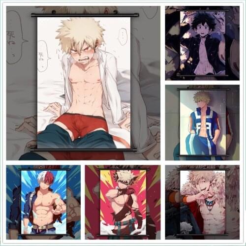 Wall Art Hanging Painting Boku No My Hero Academia Bakugou Boy Poster Canvas Print Picture Home Decor Scroll Bedside Background