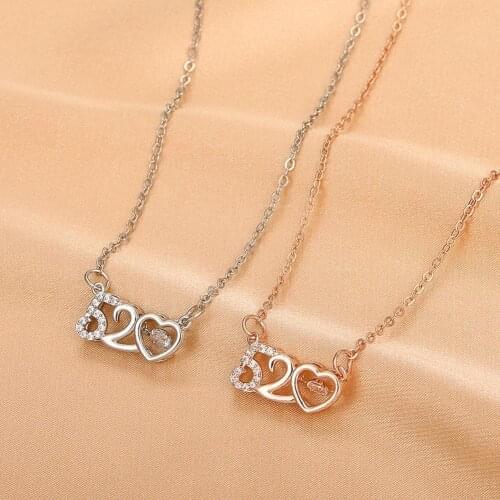New Hot Fashion Diamond 520 Pendant Necklace Simple Valentines Gift Day Tanabata Girl You Chain Love I Clavicle R5B6
