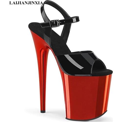LAIJIANJINXIA New Sexy 20 CM High-Heeled Sandals Nightclub Fashion Shoes Pole Dancing Shoes Model High Heels Shoes