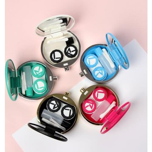 Portable Cute Perfume Bottles Shape Mini Contact Lenses Box Eyewear Container Lens Case Travel Kit Holder Eyewear Accessories