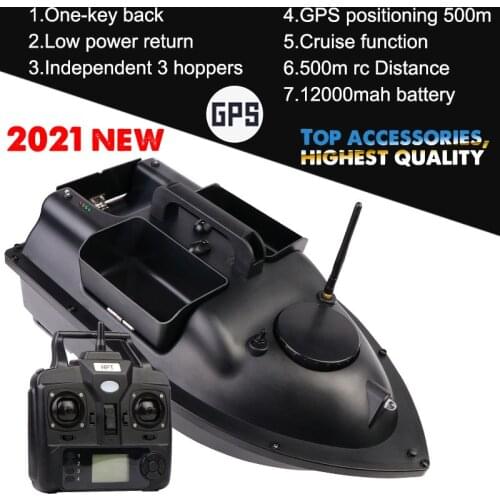 GPS Positioning 500M Independentt Control 3 Hoppers LCD Screen Remote Control RC Fishing Bait Boat Auto Cruise Control
